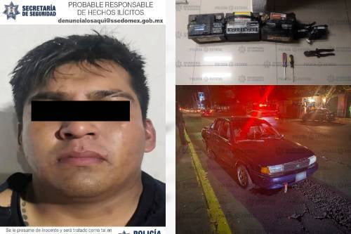 Tras intensa persecución de tres delincuentes, capturan a uno en Zinacantepec y dos se dan a la fuga